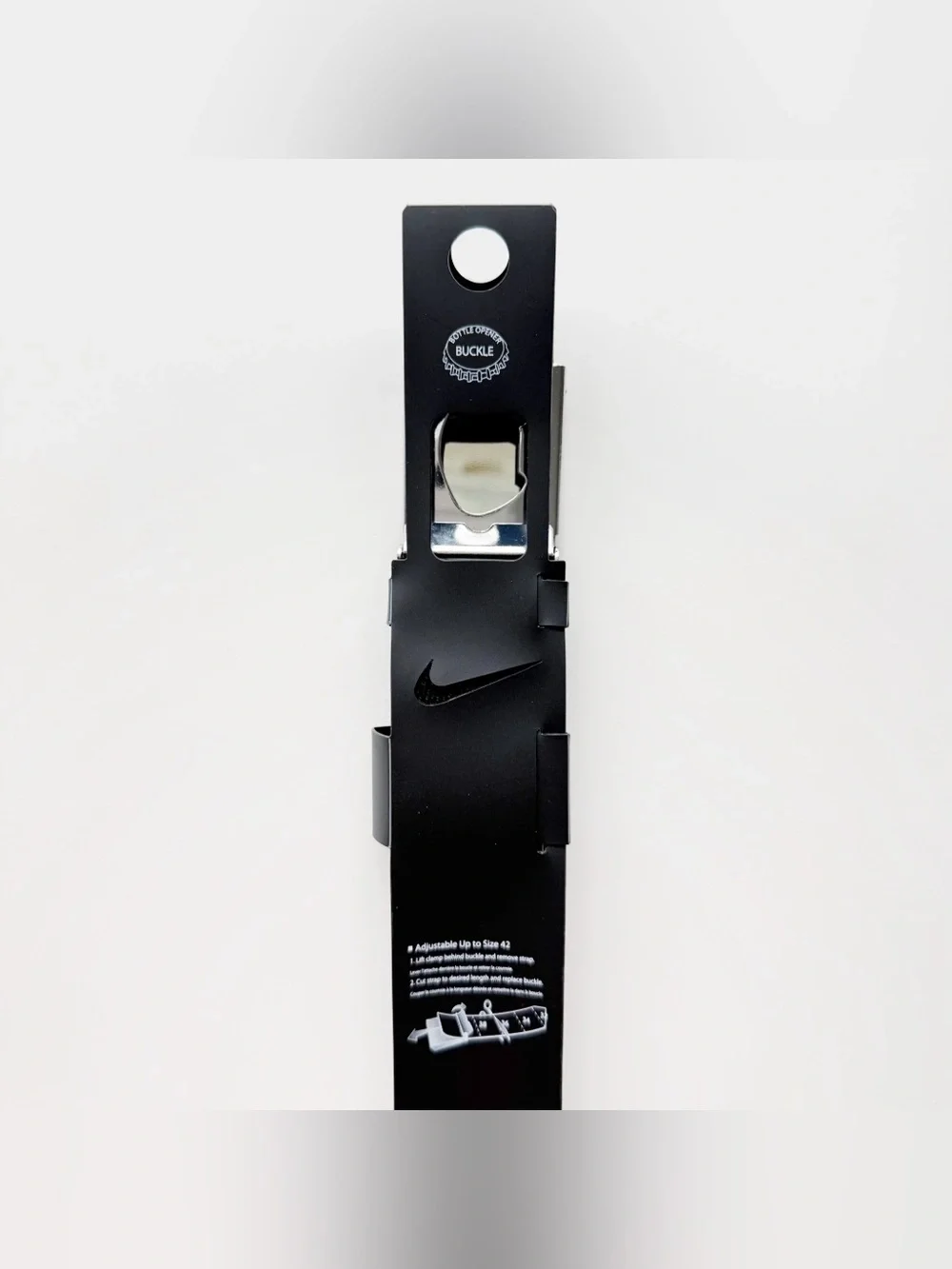 Nike Golf Web Belt Black Adjustable Silver Buckle Golfing Sporty